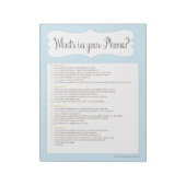 Was ist in Ihrem Telefon Baby Shower Game Notepad Notizblock (Rotiert)