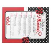 Was ist in Ihrem Telefon Ladybug Baby Shower Game Notizblock (Vorderseite)