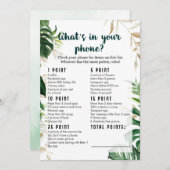 Was ist in Ihrem Telefon Safari Baby Shower Game Einladung (Vorne/Hinten)