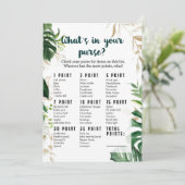 Was ist in Ihrer Handtasche Safari Baby Shower Gam Einladung (Stehend Vorderseite)