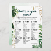 Was ist in Ihrer Handtasche Safari Baby Shower Gam Einladung (Vorne/Hinten)