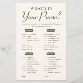 Was ist in Ihrer Handtasche Winter Baby Shower Gam