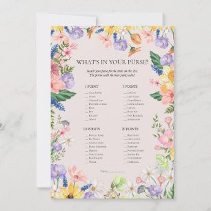 Was ist in Ihrer Purse Baby Shower Game Card? Einladung