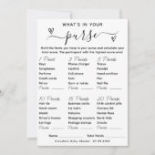 Was ist in Ihrer Purse Baby Shower Game Card Einladung (Vorderseite)