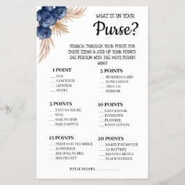 Was ist in Ihrer Purse Blue Blume Shower Game Card Flyer