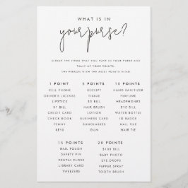 Was ist in Ihrer Purse Brautparty Game Paper Card? Flyer