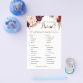 Was ist in Ihrer Purse Marsala Shower Game Card? Flyer (Einzeln)