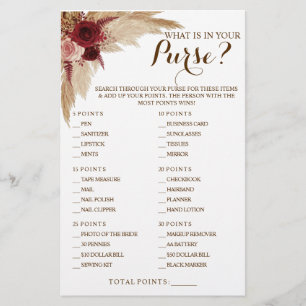 Was ist in Ihrer Purse Pampas Duschkarte? Flyer