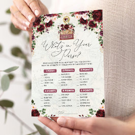 Was ist in Ihrer Reisekarte Bridal Game Card? Einladung