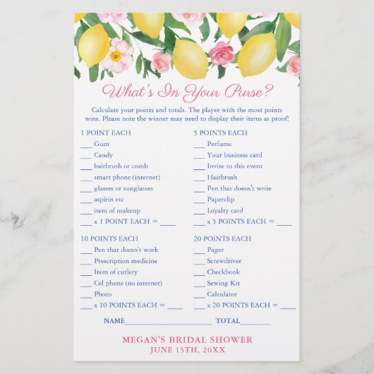 Was ist in Ihrer Tasche Positano Lemons Spielkarte Flyer (Vorne)