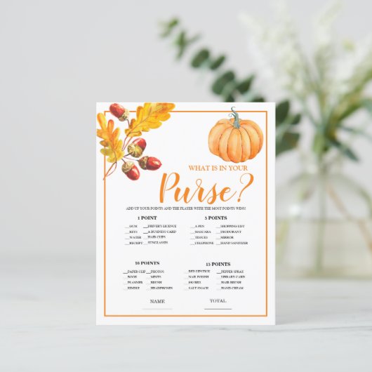 Was ist in Purse Fall Pumpkin Bridal Game? (Stehend Vorderseite)