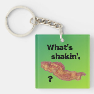 Was ist los, Bacon-Schlüsselanhänger Grün Lustig Schlüsselanhänger