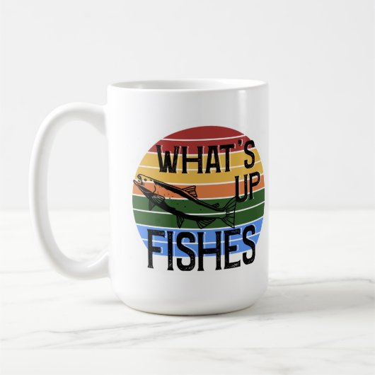 Was ist los Fische Funny Fishing Kaffeetasse (Links)