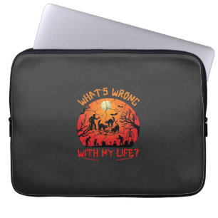 Was ist los Leben Halloween Schwarze Katzen Zombie Laptopschutzhülle