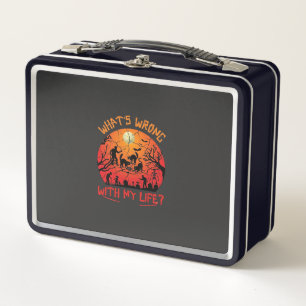 Was ist los Leben Halloween Schwarze Katzen Zombie Metall Brotdose