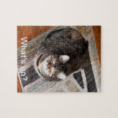 Was ist los, Niedlich Cat on Geometric Rug, Puzzle (Horizontal)