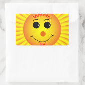 Was ist los! rechteckiger aufkleber (Tasche)