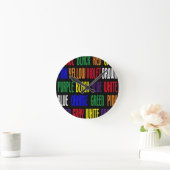 Was ist meine Farbe? Runde Wanduhr (Zuhause)