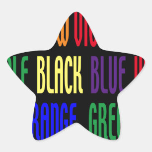 Was ist meine Farbe? Stern-Aufkleber