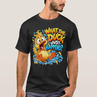 Was ist mit der Ente gerade passiert Lustige Carto T-Shirt