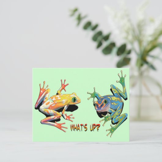 Was ist mit Fröschen? Postkarte (Stehend Vorderseite)