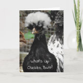 Was ist mit Hühnchen Hintern Funny Just Sprichwort Karte (Vorderseite)