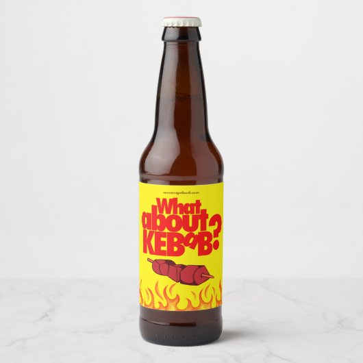 Was ist mit Kebab? Skewered Meat Bierflaschenetikett (Vorderseite)