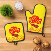 Was ist mit Kebab? Skewered Meat Ofenhandschuh & Topflappen-Set (Oben Unten)