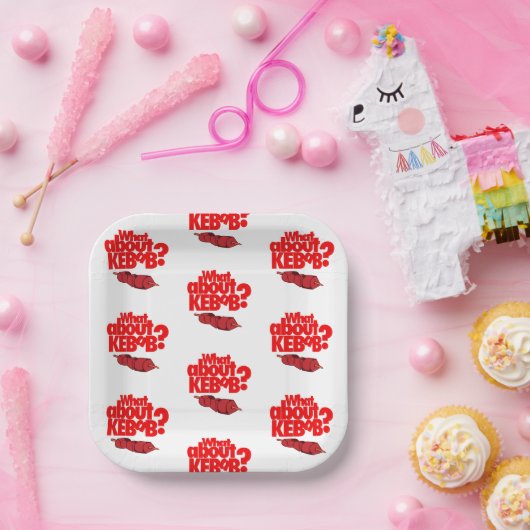 Was ist mit Kebab? Skewered Meat Pappteller (Party)