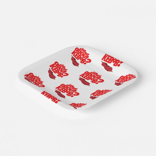 Was ist mit Kebab? Skewered Meat Pappteller (Gewinkelt)