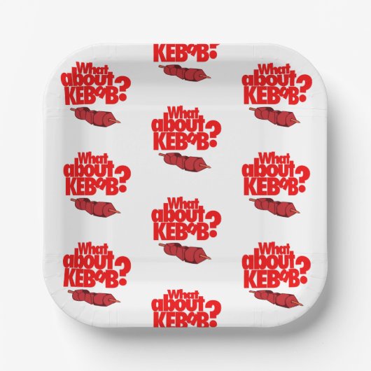 Was ist mit Kebab? Skewered Meat Pappteller (Vorderseite)