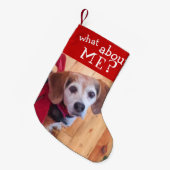 Was ist mit Me Haustier Katze Foto Funny Kleiner Weihnachtsstrumpf (Vorderansicht (hängend))