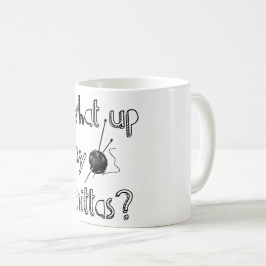 Was ist mit meinen Knittas? Kaffeetasse (VorderseiteRechts)