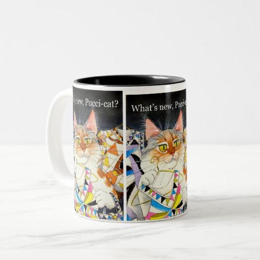 Was ist neue Pucci-Katze? Zweifarbige Tasse (Vorderseite Links)