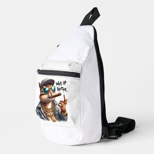 was ist oben Bruder Eichhörnchen Rauchen Zigar Crossbody Bag (Rechte Ecke)