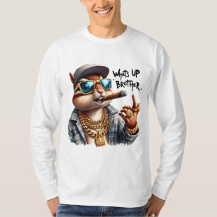 was ist oben Bruder Eichhörnchen Rauchen Zigar T-Shirt