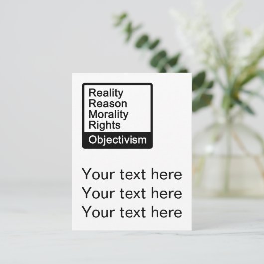 Was ist Objektivismus? Postkarte? Postkarte (Stehend Vorderseite)