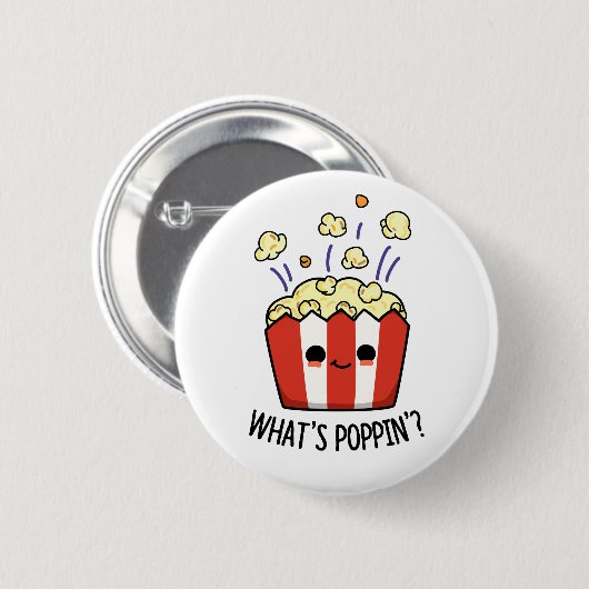 Was ist Poppin Funny Popcorn Pun? Button (Vorne & Hinten)