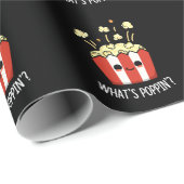 Was ist Poppin Funny Popcorn Pun Dark BG? Geschenkpapier (Rolleneckpunkt)