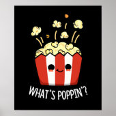 Was ist Poppin Funny Popcorn Pun Dark BG? Poster (Vorne)