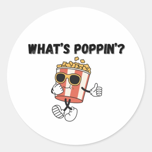 Was ist Poppin Popcorn? Runder Aufkleber (Vorderseite)