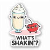 Was ist Shakin Funny Cherry Milkshake Pun? Aufkleber (Vorderseite)