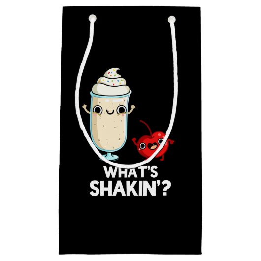 Was ist Shakin Funny Cherry Milkshake Pun Dark BG? Kleine Geschenktüte (Vorderseite)