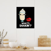 Was ist Shakin Funny Cherry Milkshake Pun Dark BG? Poster (Küche)