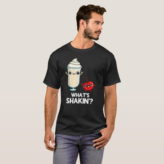 Was ist Shakin Funny Cherry Milkshake Pun Dark BG? T-Shirt (Vorne ganz)