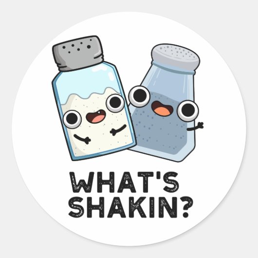 Was ist Shakin Funny Salt and Pepper Shaker Pun? Runder Aufkleber (Vorderseite)
