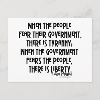 Was ist Tyrannei…? Postkarte