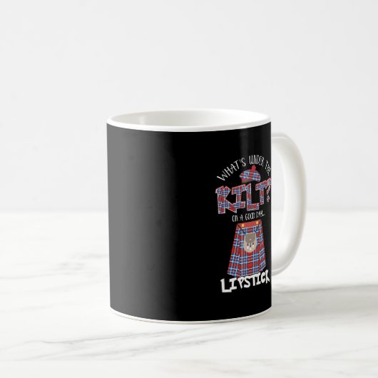 Was ist unter dem Kilt auf einem guten Lipstick Fu Kaffeetasse (VorderseiteRechts)