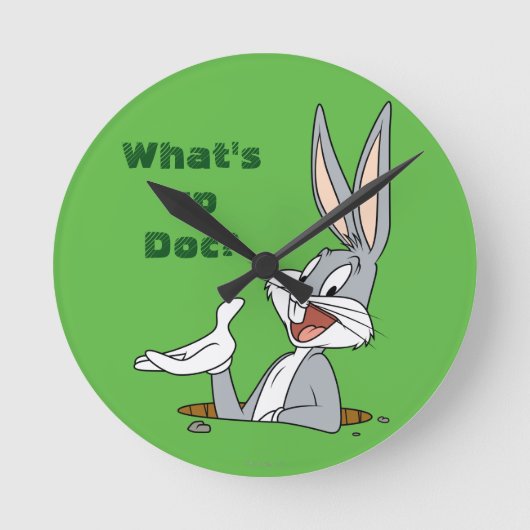 WAS IST UP DOC?™ BUGS BUNNY™ Rabbit Hole Runde Wanduhr (Vorderseite)