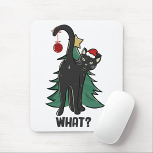 Was ist? Weihnachts-Schwarzkatzenaufenthalt Mousepad